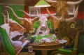 Longhornst Rinder Poker zu spielen